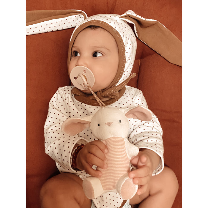 Bitzy Pal Bunny Natural Rubber Pacifier & Stuffed Animal