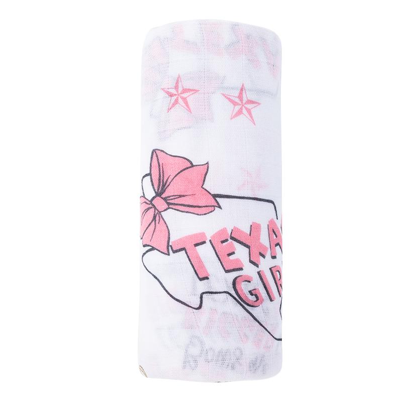 Little Hometown Swaddle Blanket Texas Girl