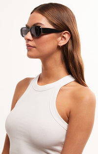 Off Duty Polished Black Sunglasses | Z Supply