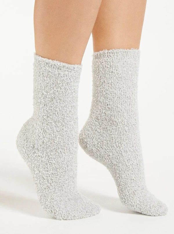 2 Pack Plush Socks - Heather Grey | Z Supply