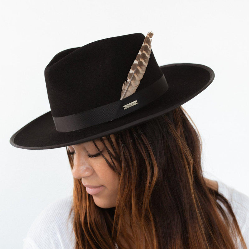 GIGI PIP | Brown & Cream Hat Brim Feather