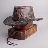 Weatherproof Crusher Came Outback Leather Hat