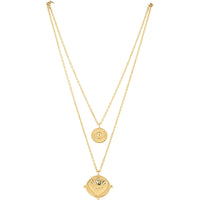 Sahira Jewelry Designs Gigi Double Coin Necklace in Gold
