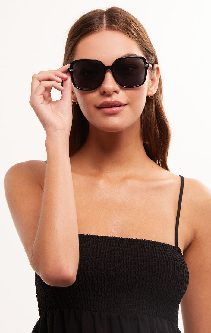 Drop Off Black Gloss + Grey Polarized Sunglasses | Z Supply
