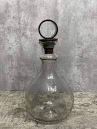 Hammered Glass Decanter w/Cast Iron Stopper by Zodax
