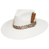 Charlie 1 Horse Straw Leopard Tooled Feather Heatseeker Hat