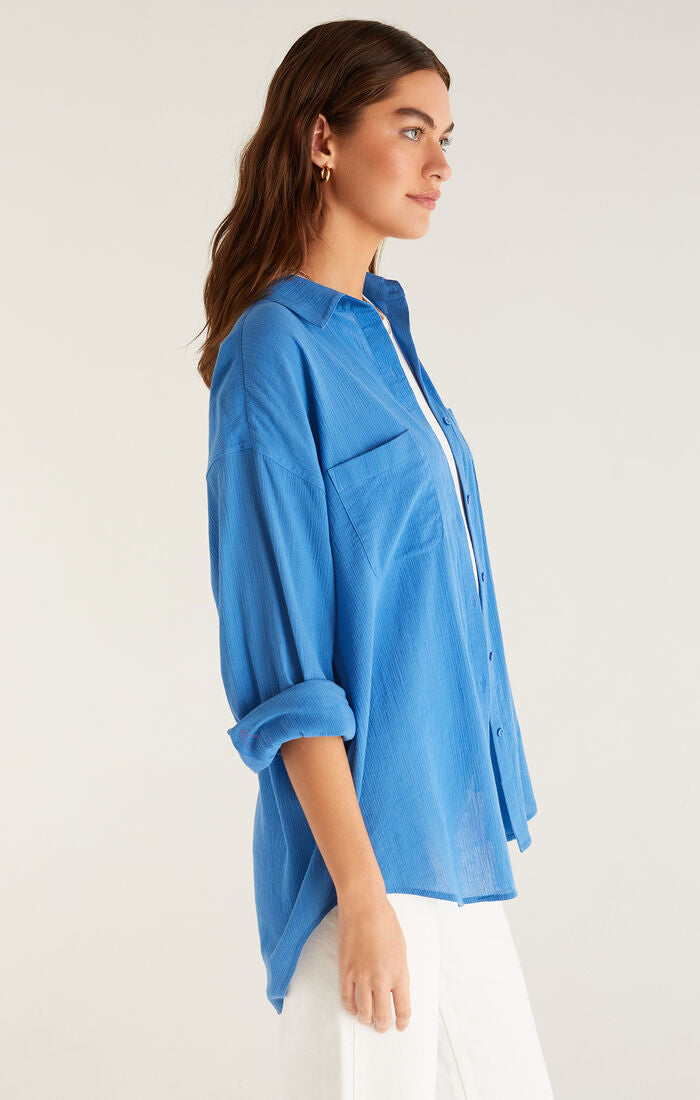 Lalo Button Up Top Federal Blue | Z Supply