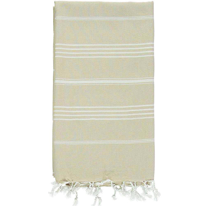 Essential Turkish Towel  | Beige & White