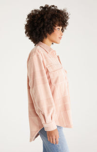 Tucker Fleece Plaid Jacket Shell Pink | Z Supply